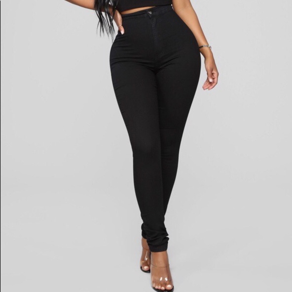 High Rise Black Skinny Jeans